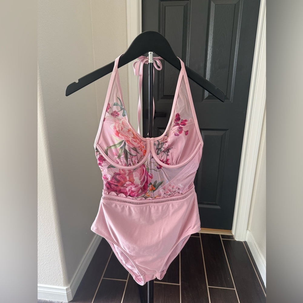 Ted Baker Pink Floral One-Piece Swimsuit